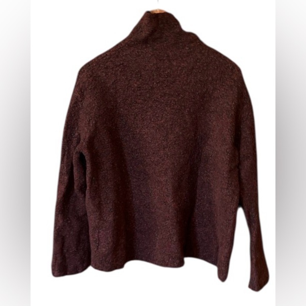 Classiques Entier Women’s Burgundy & Black Turtleneck 83% Wool Sweater Size XL
